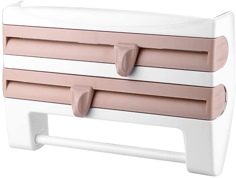 4 In 1 Wall Mounted Paper Towel Foil Wrap Dispenser - Pink