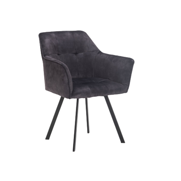 Pia Deluxe Velvet Dining Chair - Grey