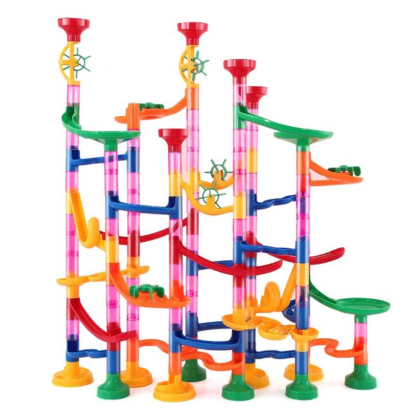 Junior Marble Runs Building Block Toy Set - 133 Pieces