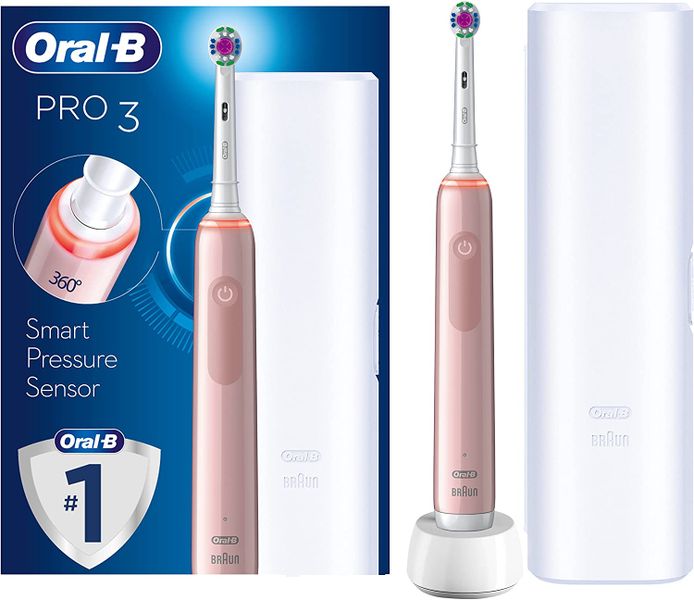 Oral-B Pro 3 Electric Toothbrush with Smart Pressure Sensor, 1 3D White