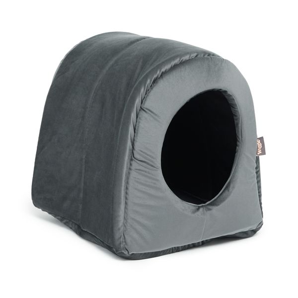 Wiggle Velvet Cat Cave Charcoal