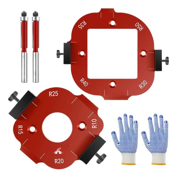 ALANES 5 In 1 Adjustable Arc Template Aluminum Alloy Router Jig Set