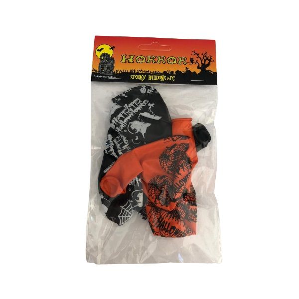 Halloween Latex Black &amp; Orange Balloons - Pack of 24