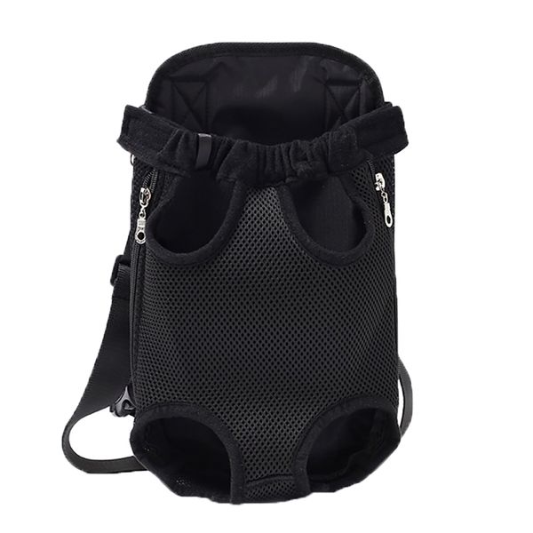 Pets Legs Out Front Carrier Breathable Chest Carrier Backpack Carrier-Black