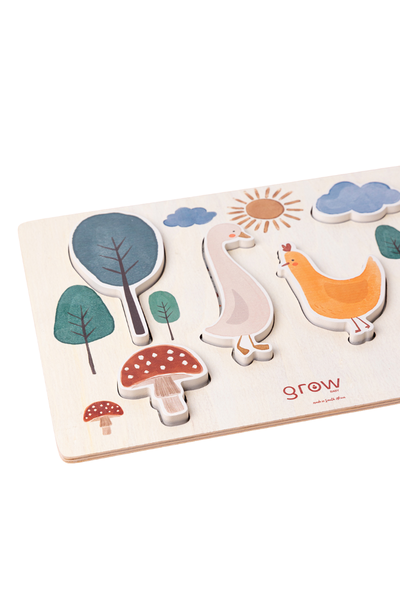 Grow Baby ~ Wooden Chunky Puzzle ~ Country