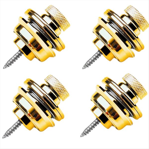 4pcs Electric Guitar Straplock Zinc Alloy Bass Safety Straplocks Flat Head