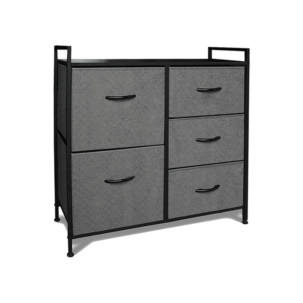 LMA Branded Economical Metal Frame &amp; Fabric - 5 Drawer High Cabinet