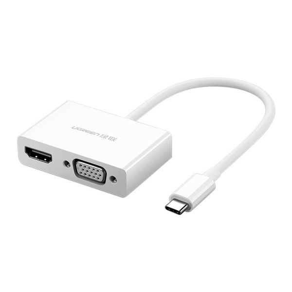 UGreen 30843 USBC to HDMI+VGA 1080P Adap-WHT