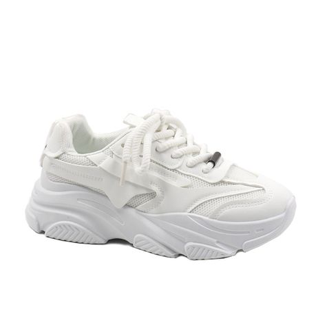 Ladies Chunky Fashion Lace Up Sneaker Image