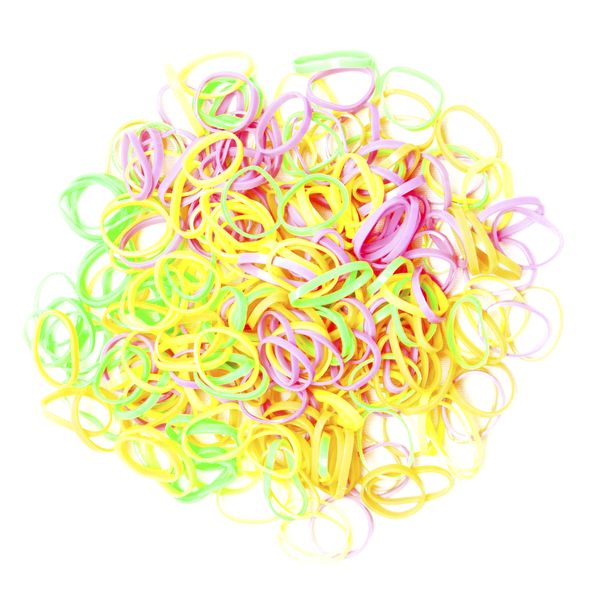 300 Piece Neon Ponytail Elastic Translucent Rubber Hair Ties Girl - Neon