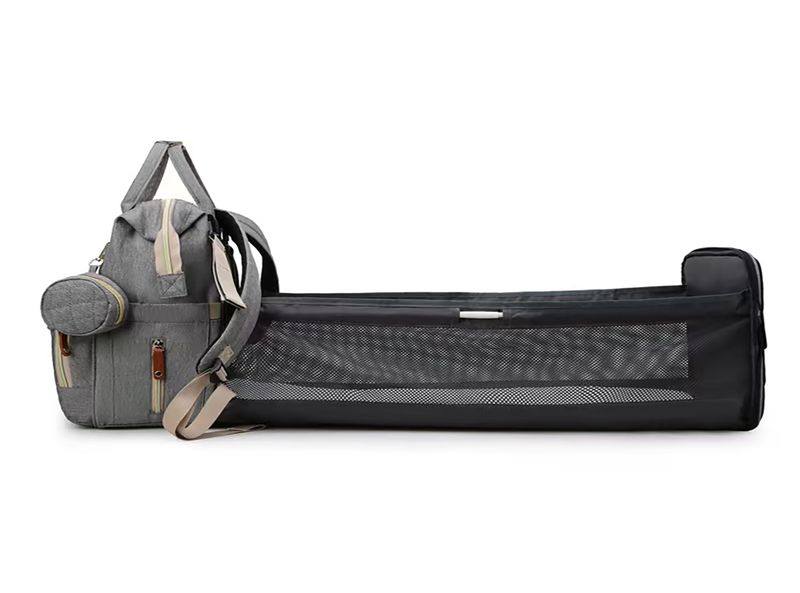 Multi-Functional Baby Diaper Bag &amp; Bed-Light Grey2