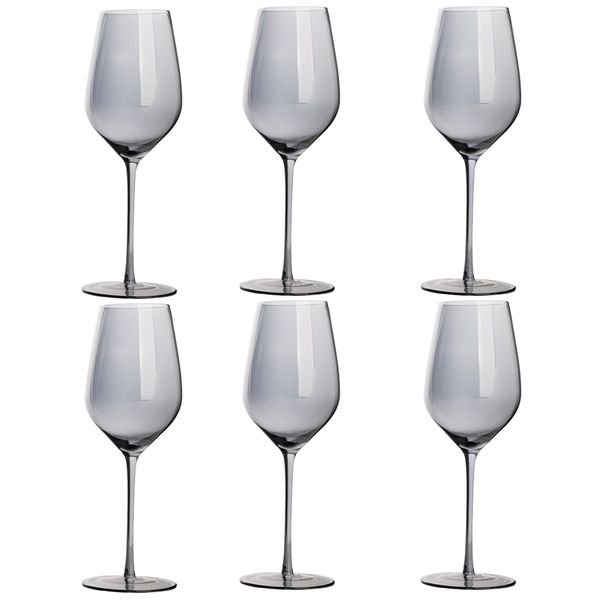 Gorgeous Long Stem Wine Glasses Hand Blown Wine Crystal Glasses - Set of 6
