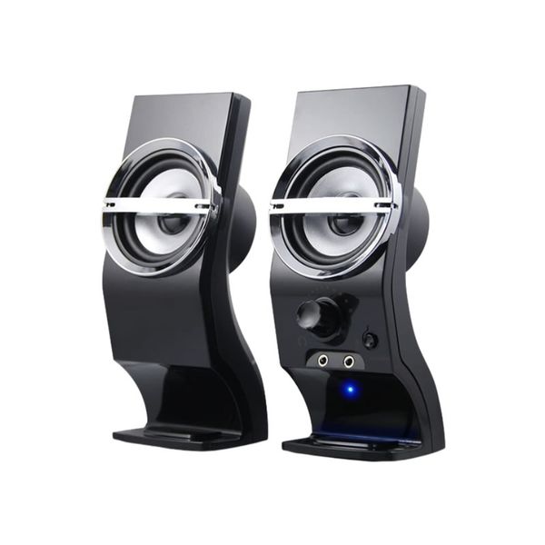 5W Set of 2 High-Quality Black Desktop Speakers