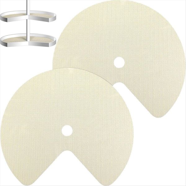 2Pcs Lazy Shelf Liner Circle Kitchen Liners Non Adhesive Cabinet A
