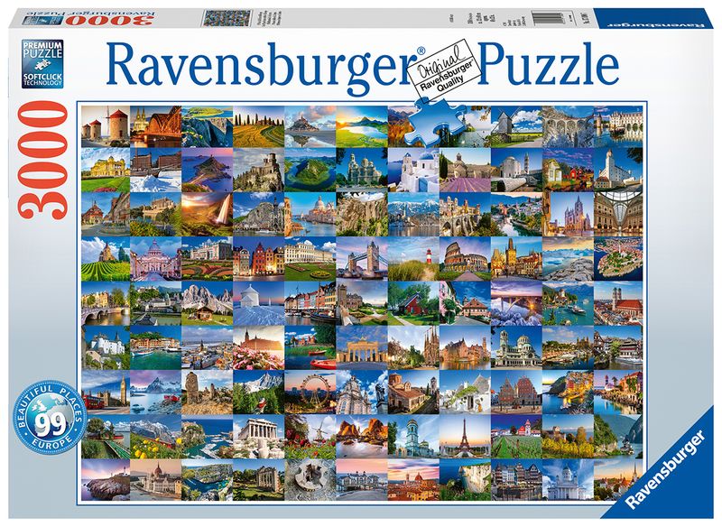 Ravensburger 3000Pc Puzzles-99 Beautiful Places Of Europe