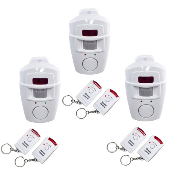 Set of 3 Remote Motion Sensor Wireless Alarm - AA Battery Operated