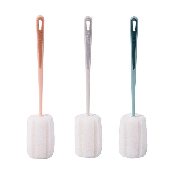 3 Piece Household Long Handle Bottle Cleaning Brushes - Multicolor