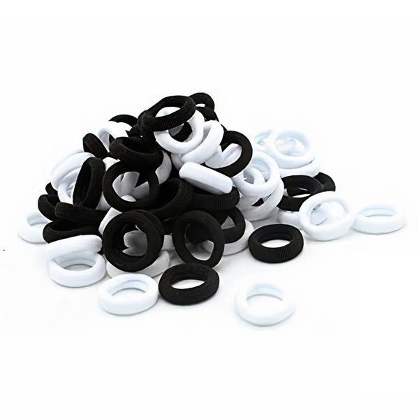 Hair Bands - Girls Small Soft Hair Ties (100 Piece)