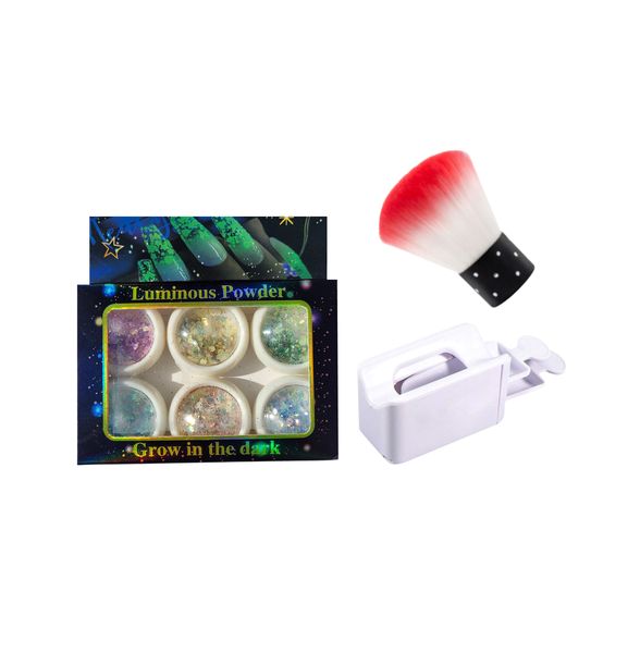 Luminous Shimmer Nail Art Combo - 8 Pieces