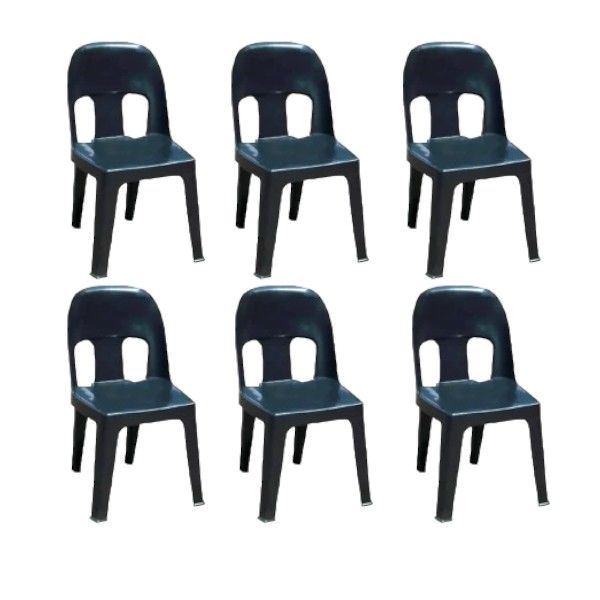 Durable Plastic Party Chair Combo Set Of 6 - Black