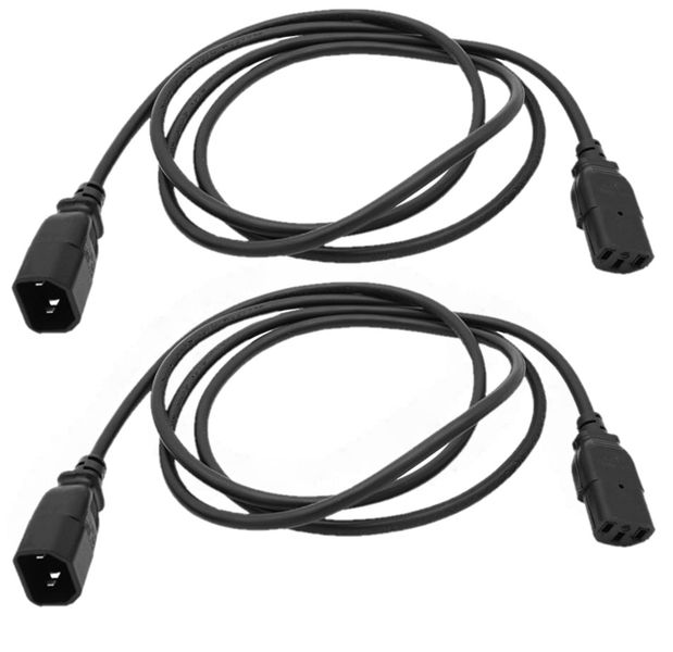 2m Male - Female IEC Power Lead (Two Pack): Pow-M-F 2 Pack