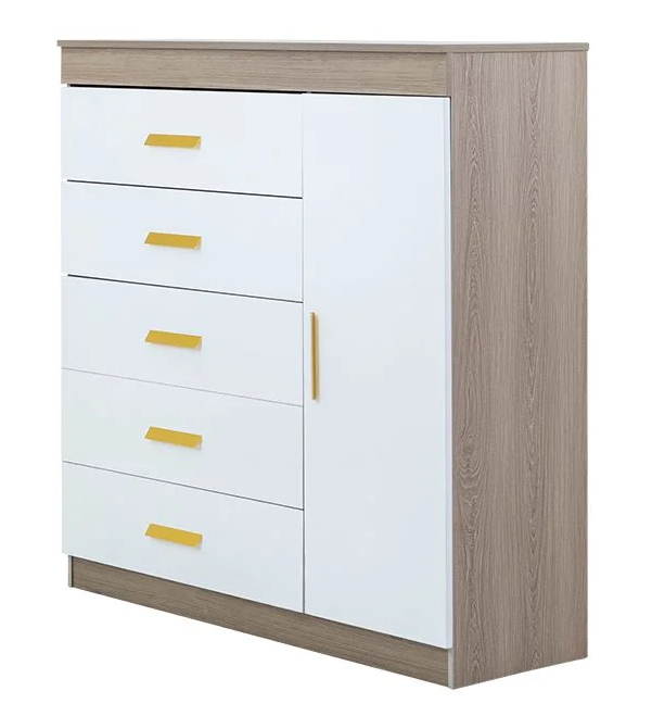 Mini Robe / Chest of Drawers - Brown / White