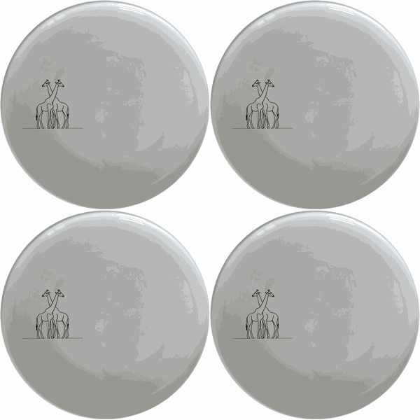 Elongated Intertwined Girraffes Side Plate Set of 4 - Range 1