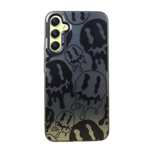 Melted Smiley Phone Case Compatible With Samsung A34 - Silver