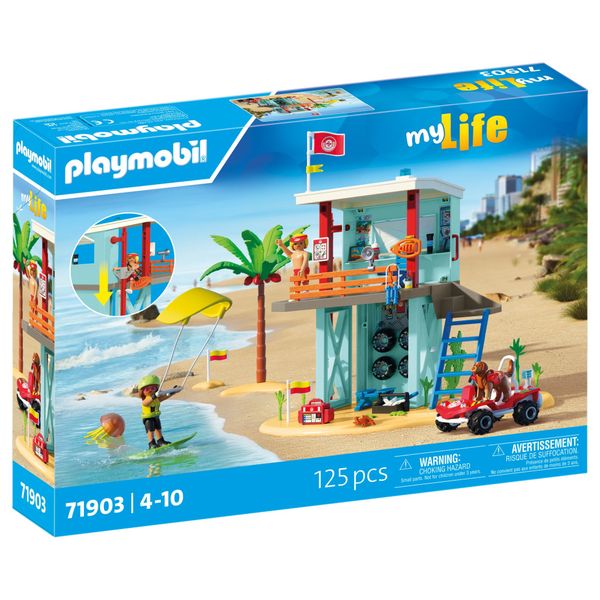Playmobil Vacation on the Beach Lifeguard Tower with Beach Buggy 125 Piece