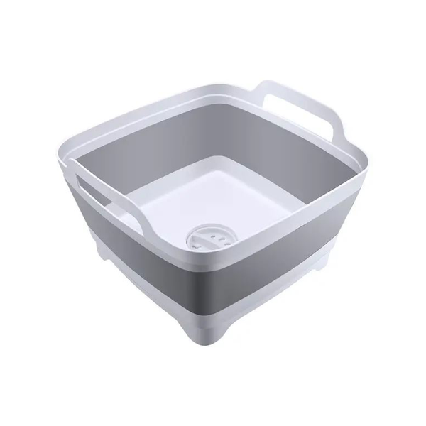 Portable Folding Square Fruit/Veg Drain Basket Grey