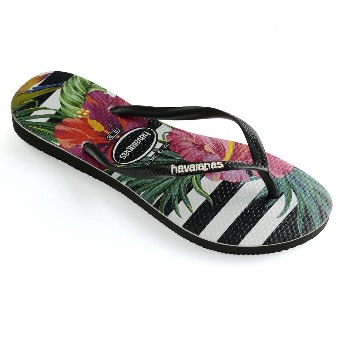Havaianas Slim Tropical Floral Women's Flip Flops/Black | Buy Online in ...