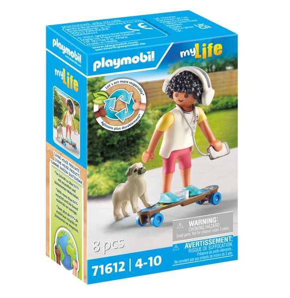 Playmobil My Life - Skateboarder with Dog (8 Pieces)
