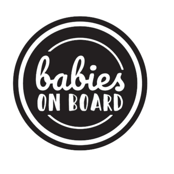 Baby on Board Sign Decal Sticker - BOB circle -White