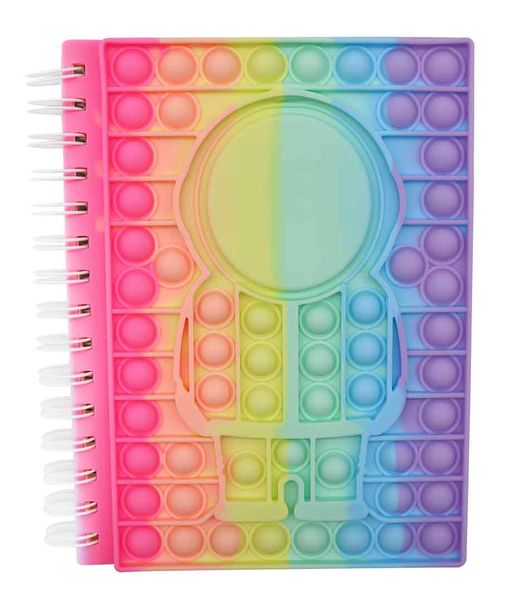 1Piece Rainbow Man Popit Bubble Notebook Fidget Toy