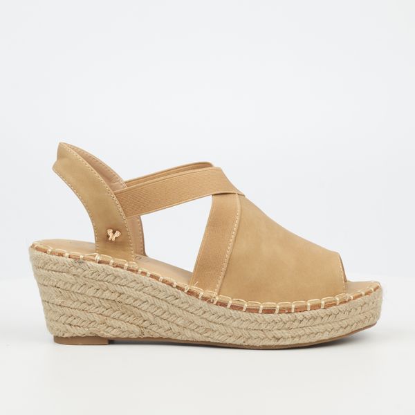 Butterfly Feet Women Beige Nubuck Pu Wedge image