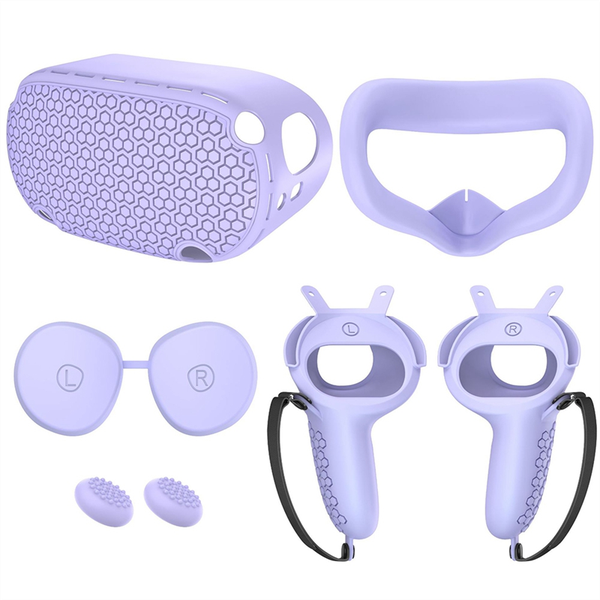 For Meta Oculus Quest2 Silicone Host Protective Case Purple