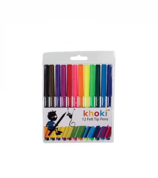 Arts and Crafts - 12 Colourful Felt Tip Pens
