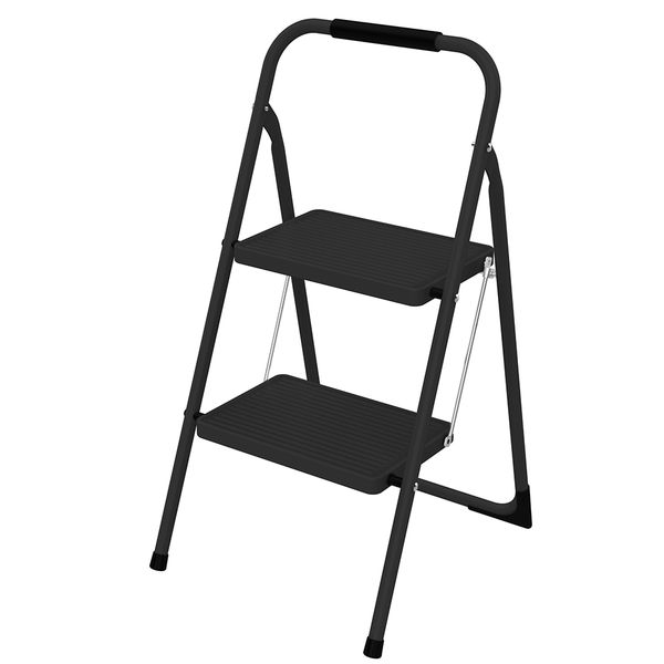 Anchor 2-Step Portable Folding Ladder Lightweight &amp; Multipurpose BlackColor