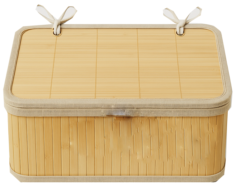 Bamboo Storage Basket, Fabric Lining