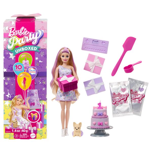Barbie Party Unboxed Pet Birthday Series Doll &amp; Accessories