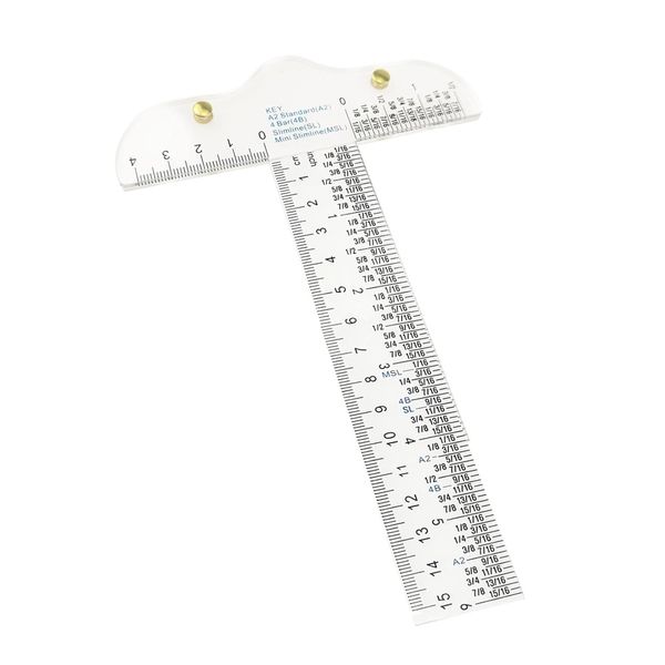 Craft DIY Transparent T-shaped Architect Ruler Measuring Tool (15cm)