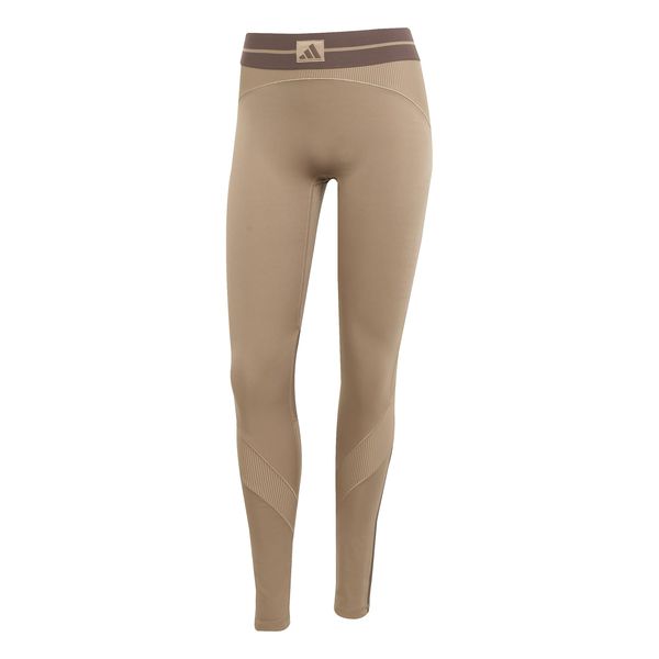 adidas Women's Hyperglam Rib 1/1 Training Leggings - Chalky Brown