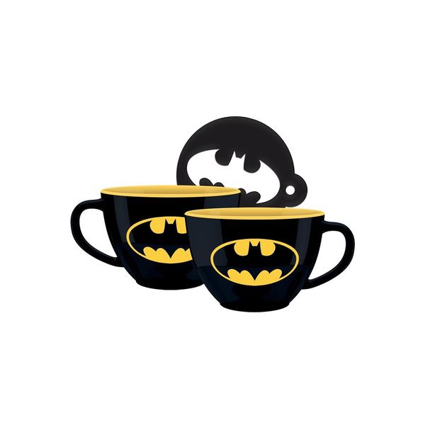 Batman - Symbol Cappuccino Mug &amp; Stencil 630ml