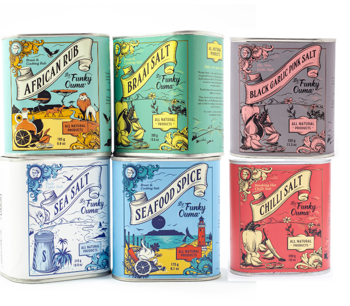 Funky Ouma Perfect 6 Pack of Spice Tins