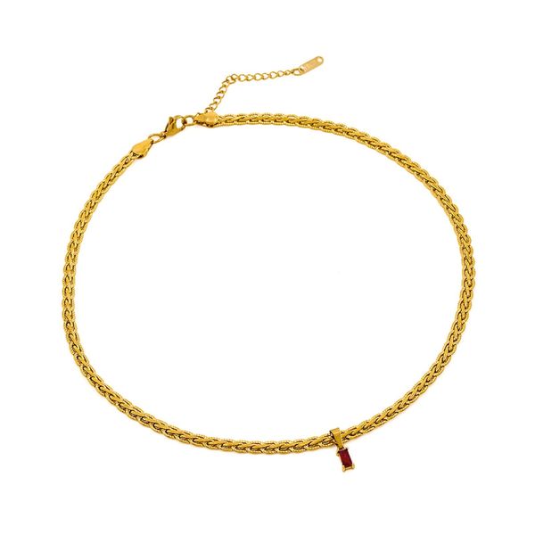 Red Zircon Pendant Necklace image