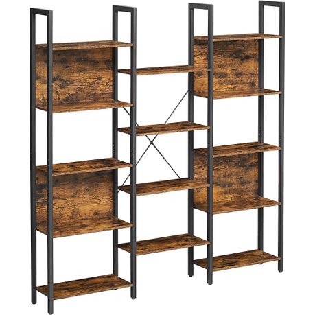 14-Shelf Metal Bookcase - Heavy-Duty Industrial Storage Rack Image