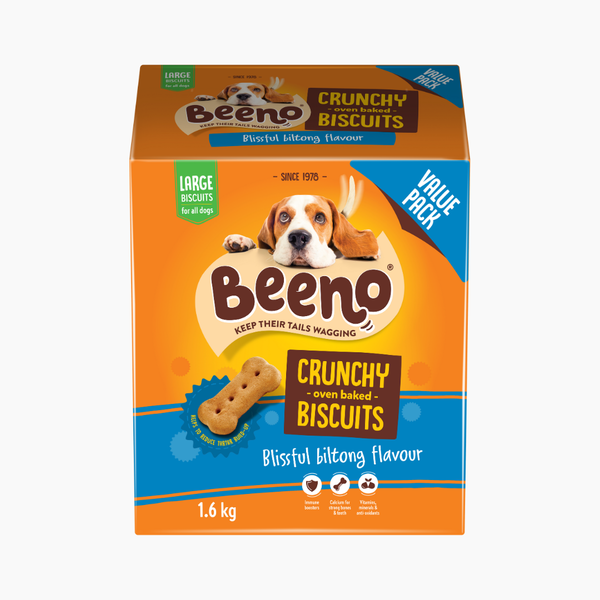 Beeno Large Dog Biscuit Treats Biltong Flavour 1.6kg
