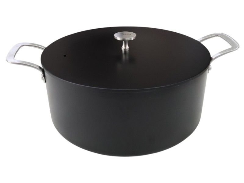 George &amp; Mason Alum Casserole With Lid &amp; SS handles Black 28cm ( 6Lt)