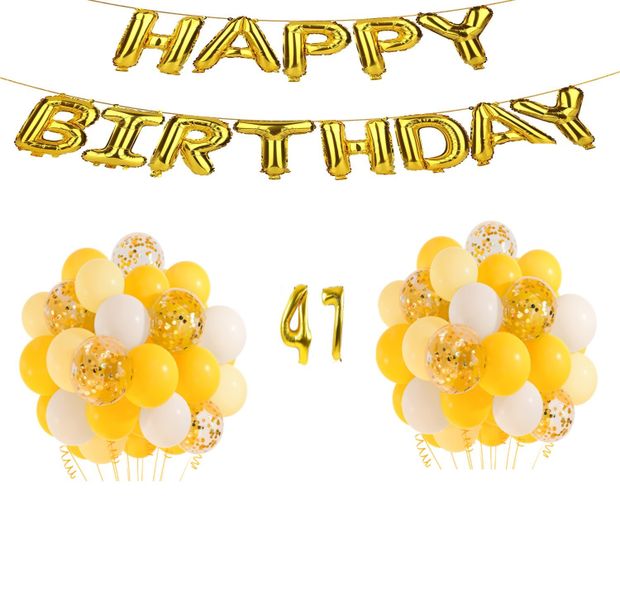 Yellow and Gold Balloon Set 47 years