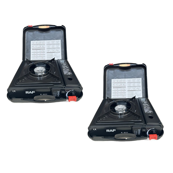 2 Pieces Portable Outdoor Portable Gas Stove with Case